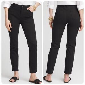 Chico's 1.5 So Slimming Girlfriend Slim Ankle Black Jeans women’s size 10